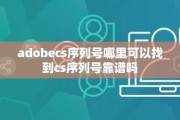 adobecs序列号哪里可以找到cs序列号靠谱吗