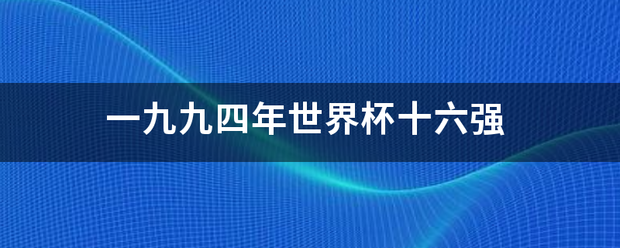 一九九四年世界杯十六强