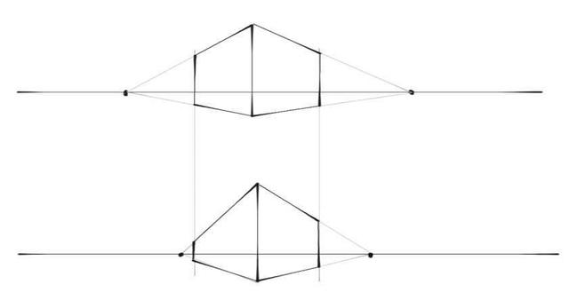 两点透视基础教学：不会画透视怎么办？图解示范教你，一看就会