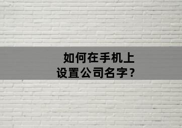 如何在手机上设置公司名字？